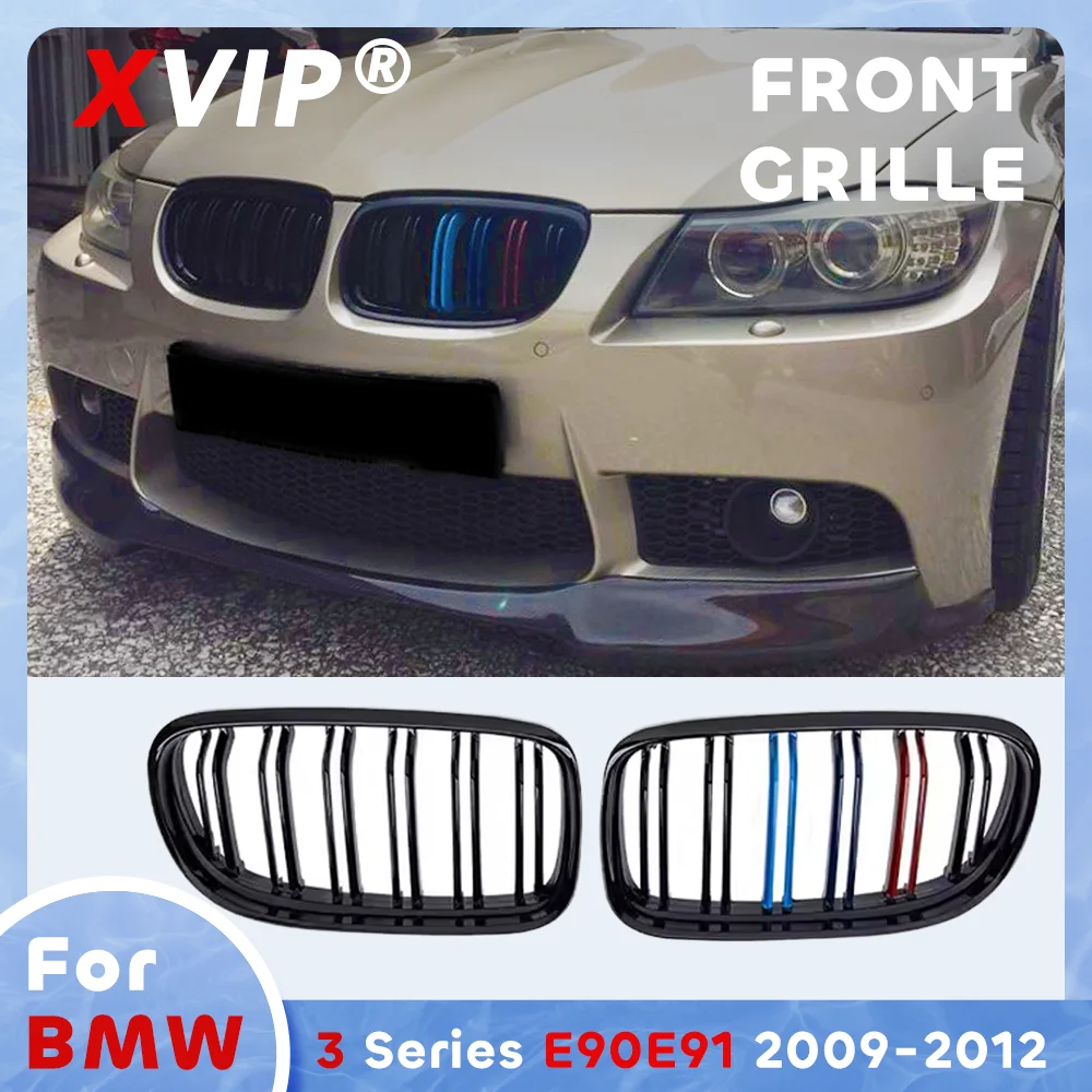 

XVIP Glossy M-Color Double Line Style Front Bumper Grille For BMW 3-Series E90 E91 2009-2012