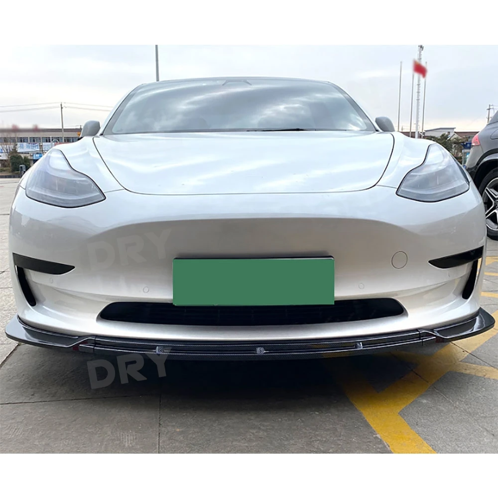

Car Styling Body Kits Accessories ABS Front Bumper Lip Spoiler Diffuser Chin For Tesla Model 3 2017+ M Style