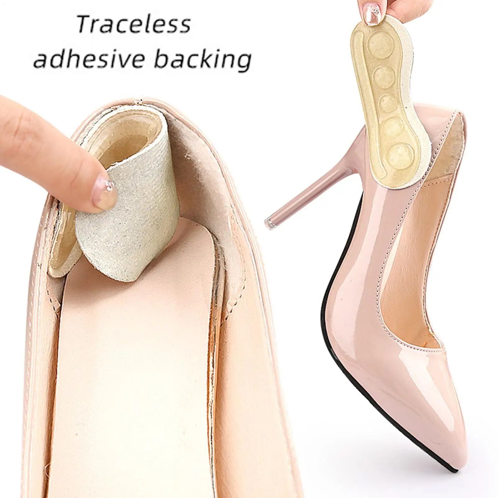 

Shoe Heel Pads 2 Piece Comfort Filler Protectors Self-Adhesive Heel Cushion Pads For Big & Loose Shoes For Men Women Prevent