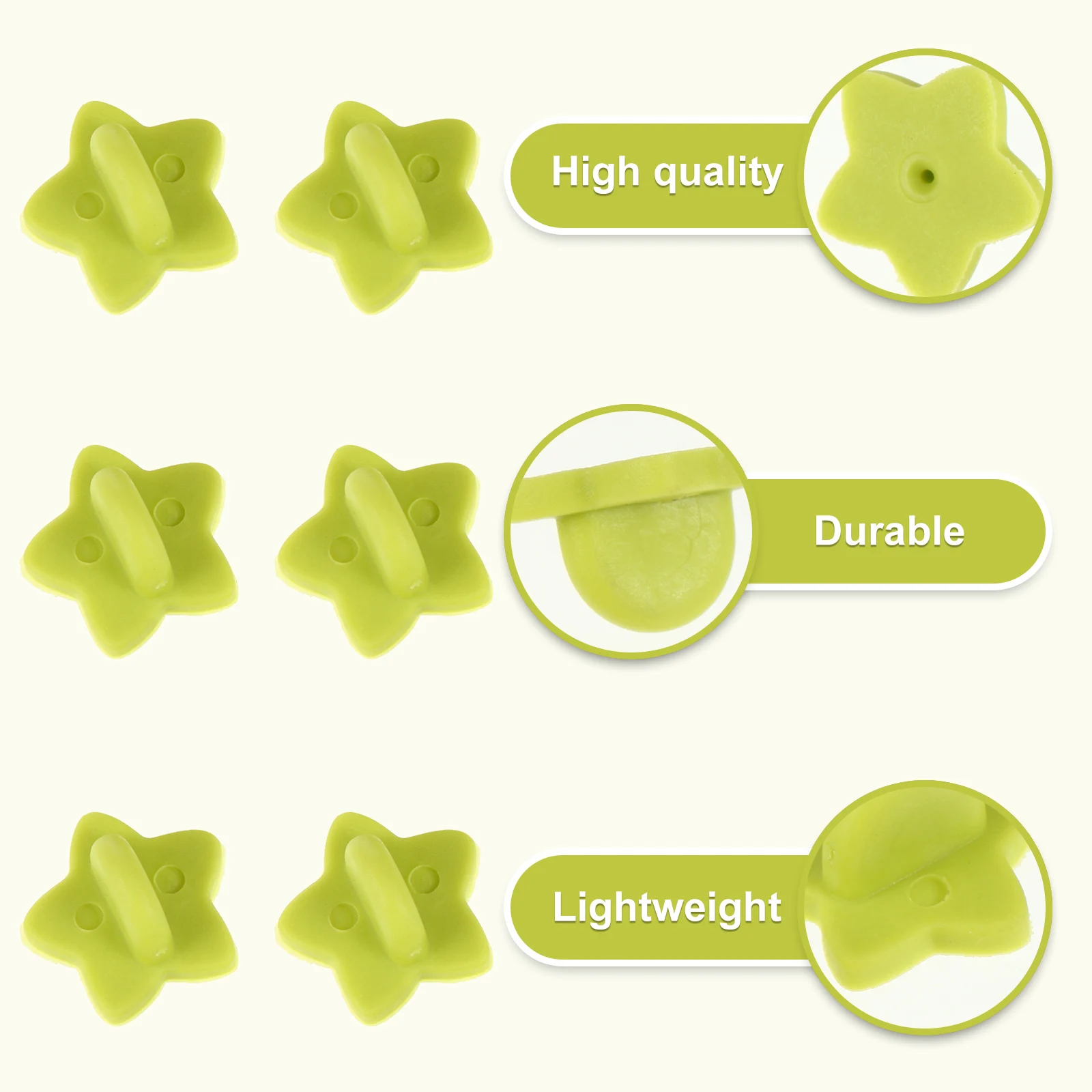 

100 Pcs Five-pointed Star Brooch Breastpin Backs Shaped Bases Indoor Hat Rubber Badges Backing Man