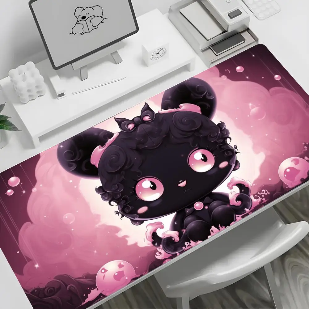 

Cartoon K-Kuromi Kawaii Anime Mouse Pad Large Keyboard Quiet Mouse Desk Pad Non-slip Rubber Gaming Mouse Pad Laptop Carpet 600x3