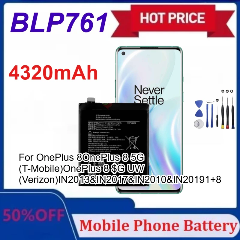 

Модернизированный аккумулятор для мобильного телефона OnePlus 9 9 Pro 8 8T 8Pro Nord 5G Nord N10 5G Nord N100 BLP761 BLP759 BLP785 BLP827 с инструментами