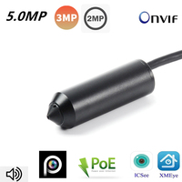 Factory Sell Miniature Size 1080P 5MP 3MP P2P Onvif Cylindrical Style POE Pin hole Bullet Mini IP Camera With Audio For Industry