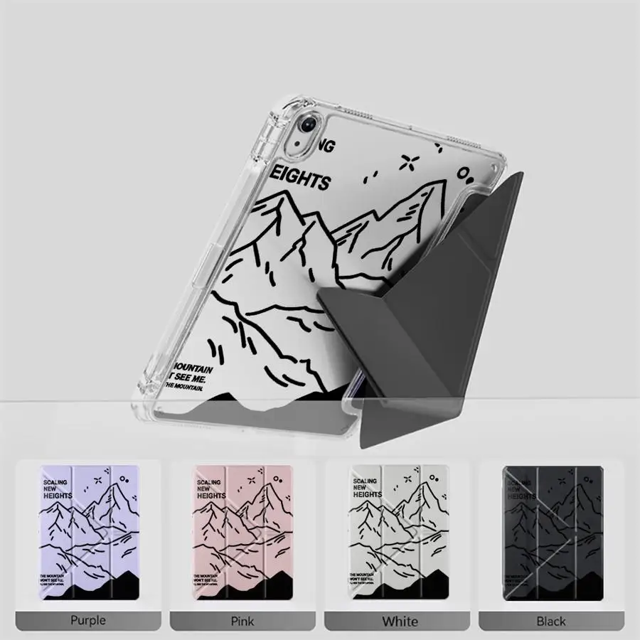 

Snow Mountain Art Y-Fold Holder Cover Tablet Case For iPad Pro 11th 10th 9th 8th 7th 12.9inch Pro 2025 Mini 6 7 Air 4 5 M3 M2 1