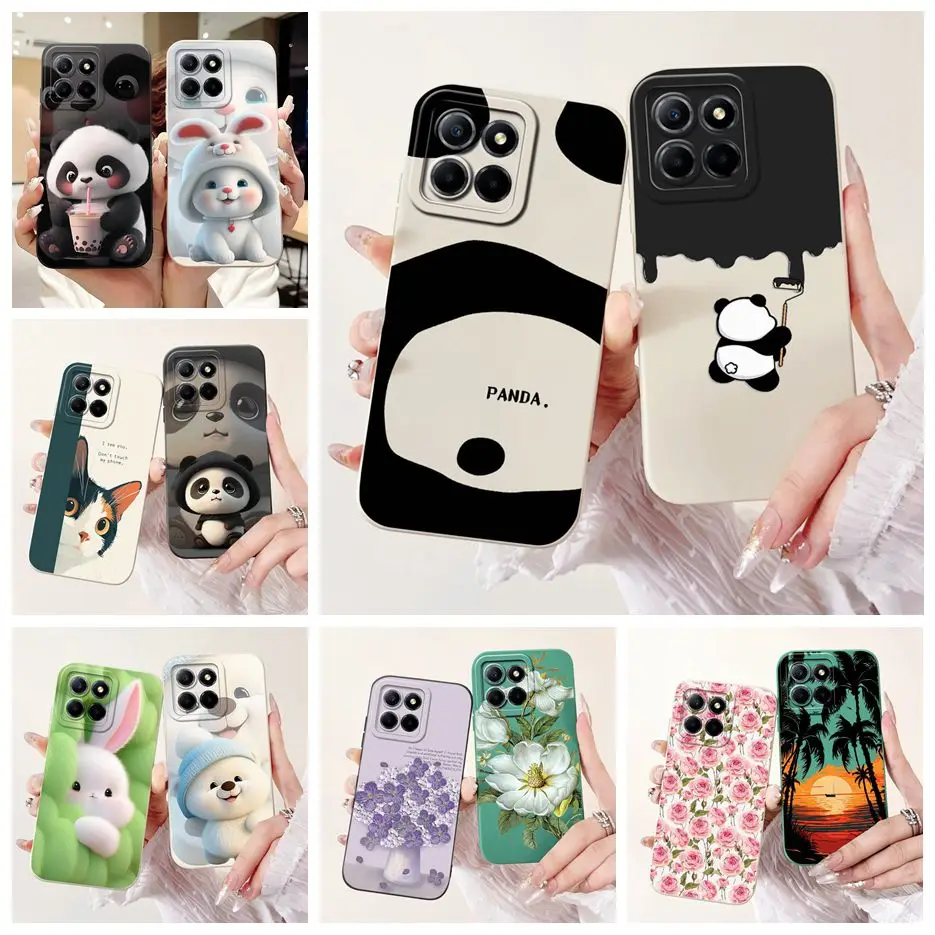 For Honor X8b Case LLY-LX1 Cute Panda Cartoon Cover 6.7'' Soft TPU Phone Case For Honor X8a X 8b HonorX8a HonorX8b Fundas Bumper