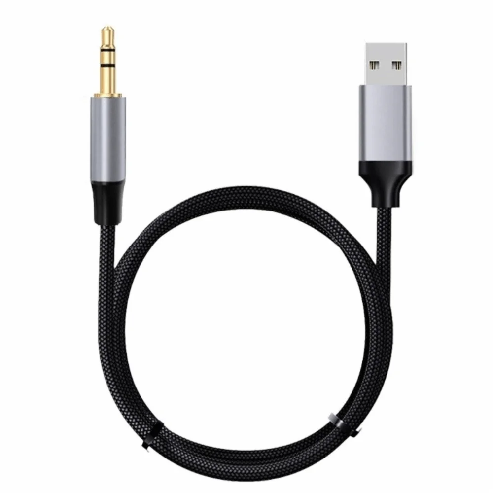 Headset Round Hole USB Audio Cable Cd Grade Sound Quality Extension Audio Line USB To 3.5mm Cable AUX Audio Cable for Laptop
