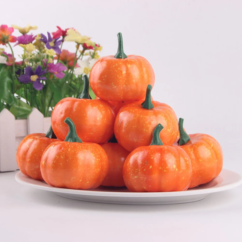 

8 Pcs Pumpkin Decoration Mini Decorations Small Pumpkins Party Adornments Fall Photo Props Statue Halloween for