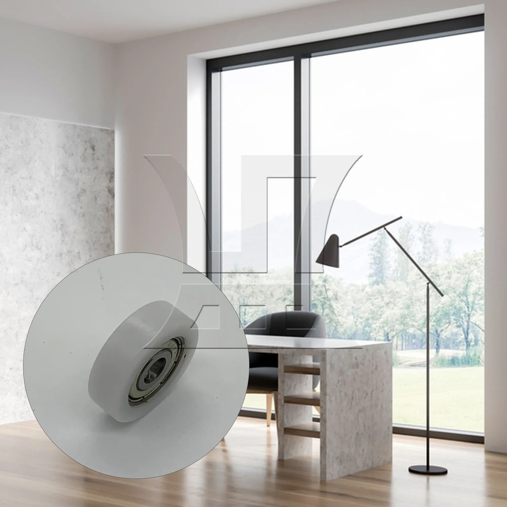 

1pc Flat Plastic Coated Pulley 6x26x8MM White for Furniture Hardware Accessories