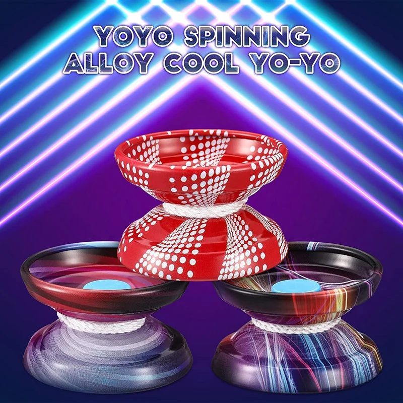 Liga colorida yoyo bolas para iniciantes, 5pcs, bola de metal, cordas para iniciantes, adultos