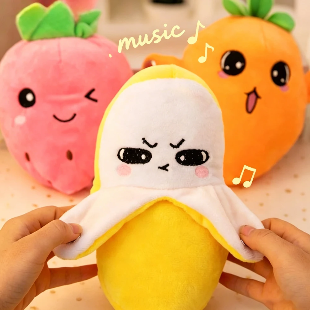 Creative Peculiar Music Rhythm Parent-child Interactive Plush Doll Banana Fruit Induction Toy Cultivate Music Perception Ability