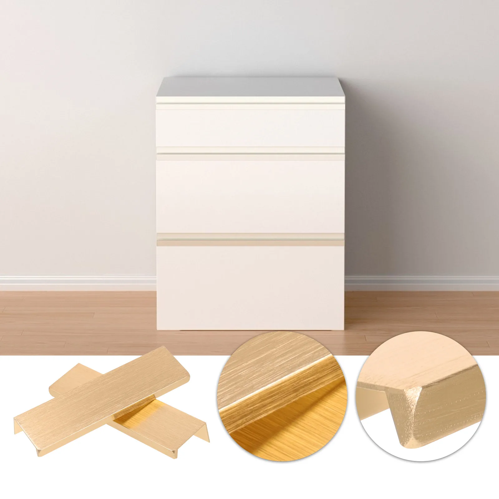 

Golden Handle Kitchen Cabinet Door Handles Concealed Edge Pull Wardrobe Hardware Pulls Modern