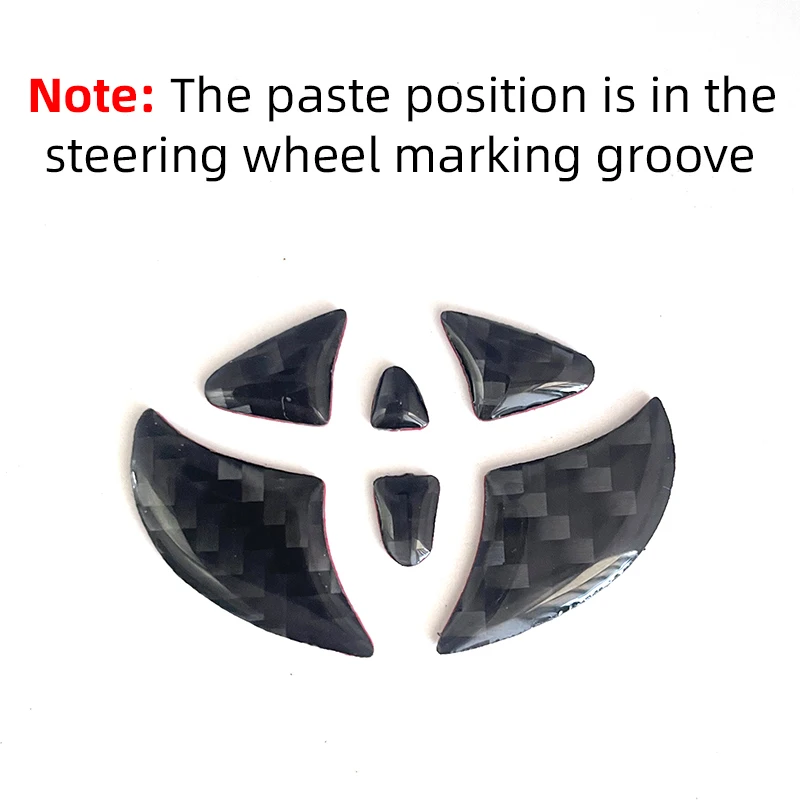 For Toyota Mirai RAV4 Aygo C-HR Corolla Cross Camry Steering Wheel Logo Groove Decoration With Carbon Fiber Modification Sticker