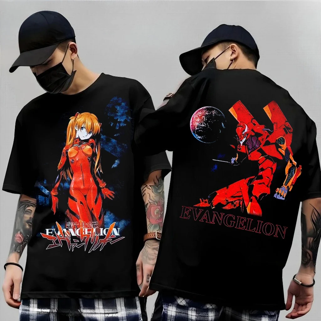 Neon Genesis Evangelion 2026 Streetwear Anime Graphic Oversized Manga corta Casual Uso diario Asuka Langley Soryu Eva Unit 02