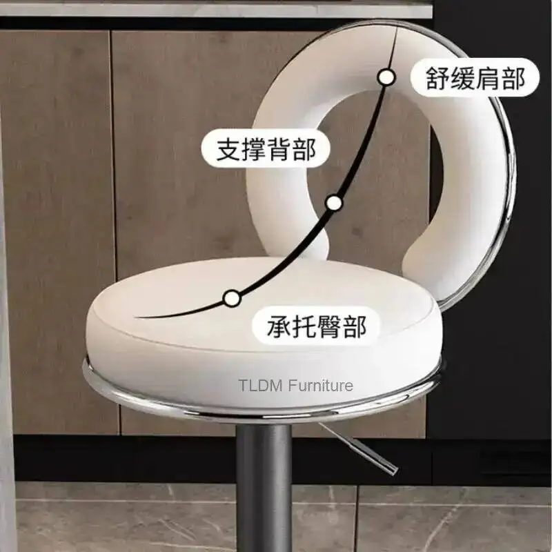 

Counter High Adjustable Nordic Seat Metal Hotel Modern Accent Bar Bar Chair Soft Chair Table Designer Home Furniture Stoelen