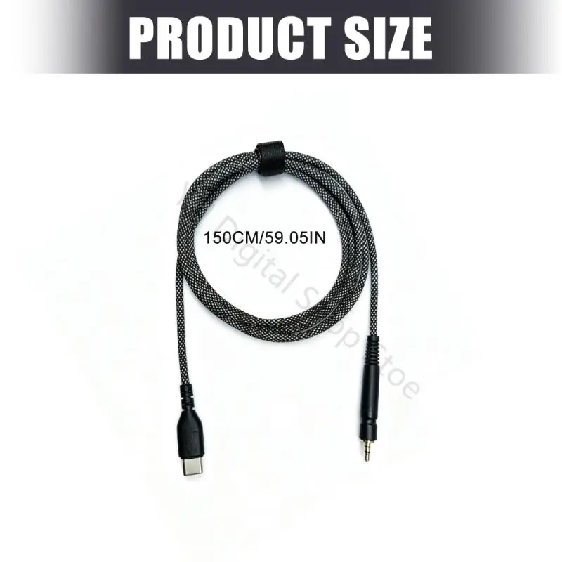 96BA geflochtenes Headset-Kabel, USB C auf 2,5 mm Kabel für GSP350 GSP500/600/670 Kopfhörer für Gaming-Voice-Chat, Heimarbeit – Detail 6