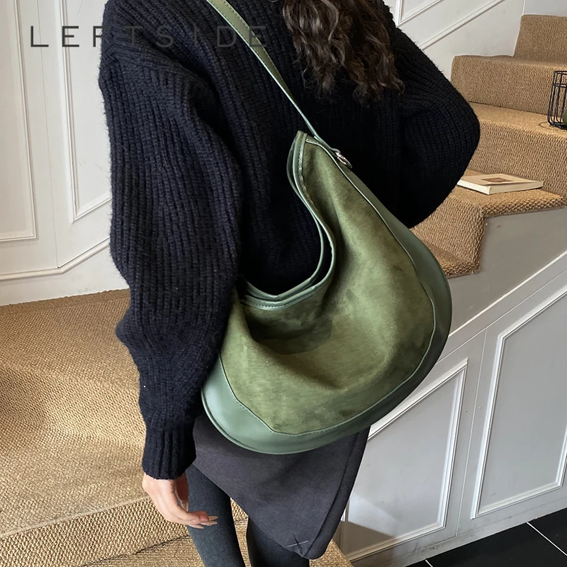 

Левая сторона, женская сумка в форме полумесяца, новая сумка через плечо из искусственной кожи для женщин, винтажная сумка через плечо в стиле бохо для повседневного повседневного использования