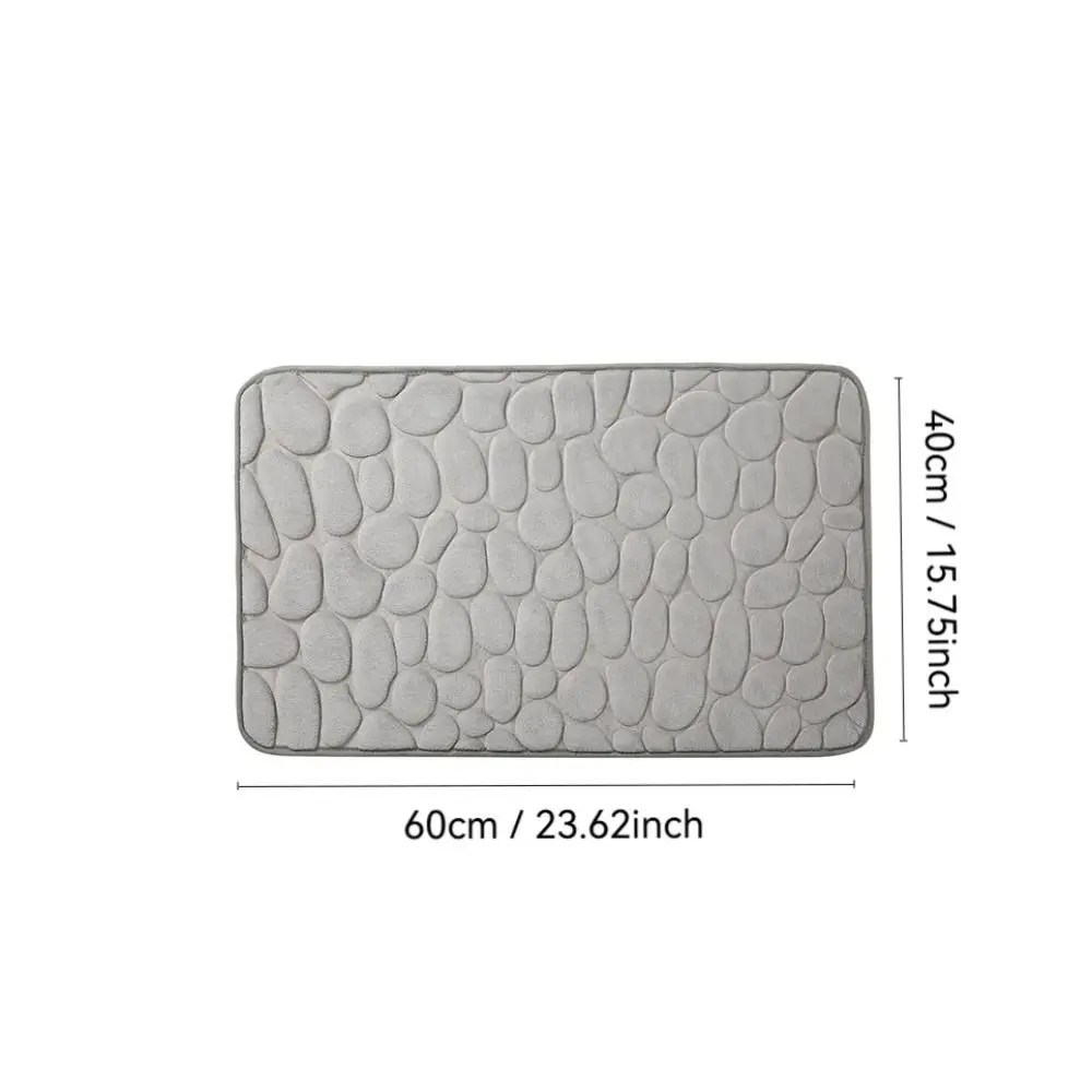 Cobblestone Embossed Bath Mat Non-slip Carpets Water Absorption Washable Bathtub Floor Rug Shower Doormat Bathroom Decor