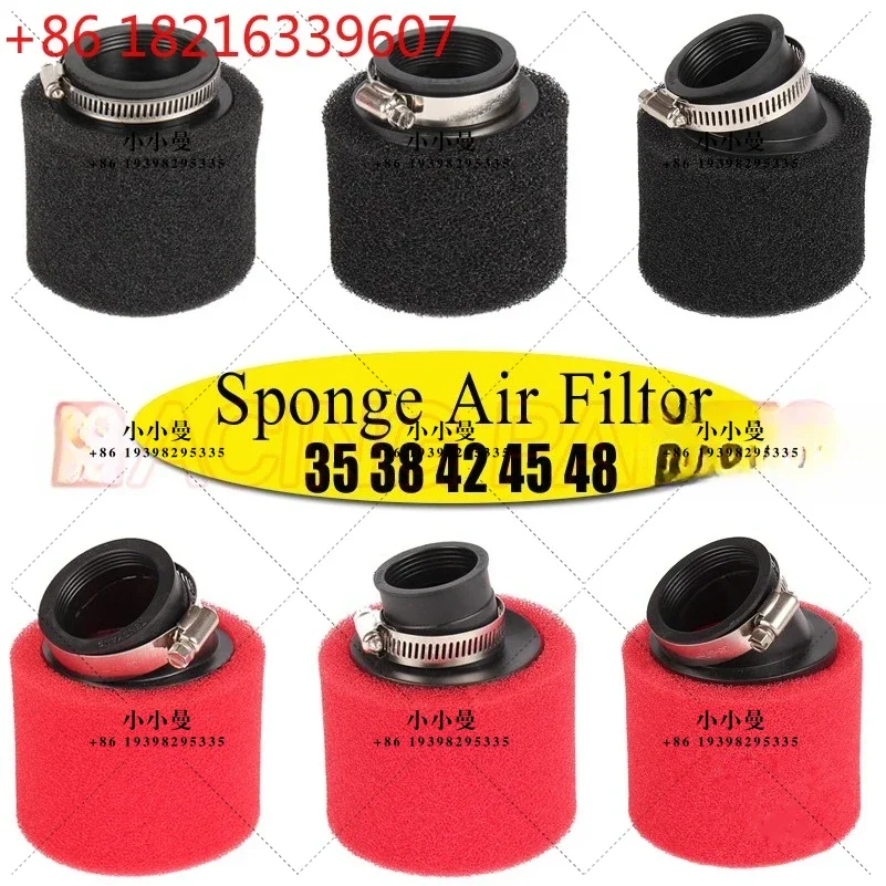 TAO Motorcycle Sponge Air Filter Cleaner Straight and Bent Neck 35/38/42/45/48mm for  Dirt Pit Bike Carburetor 110 cc 125 cc