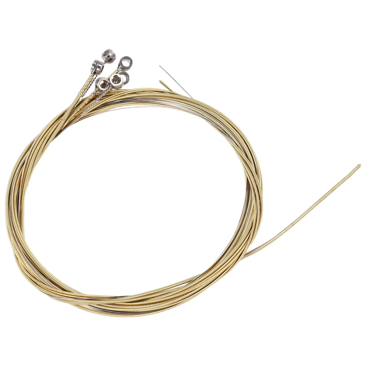 6 قطع من أوتار الفولاذ البديلة للجيتار الصوتي الجديد باللون الفضي + النحاسي الغني