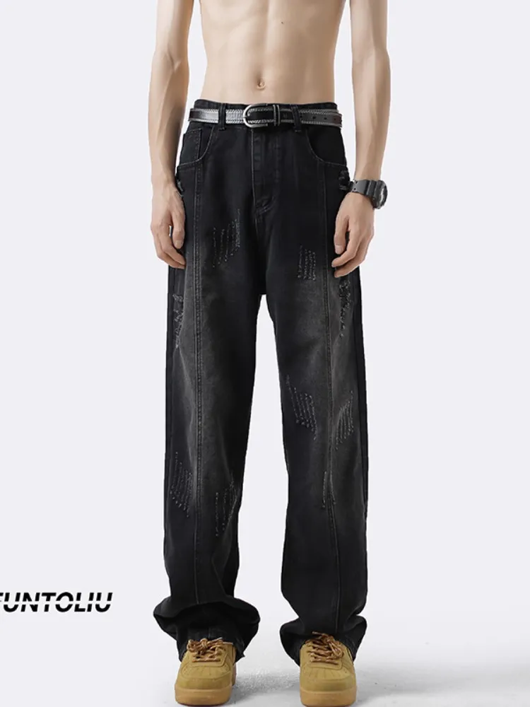 

Slim Fit Casual Jeans Men's Autumn Thin New Sle Loose Teenagers Long Pants American High Street Leisure Pants Straight Leg