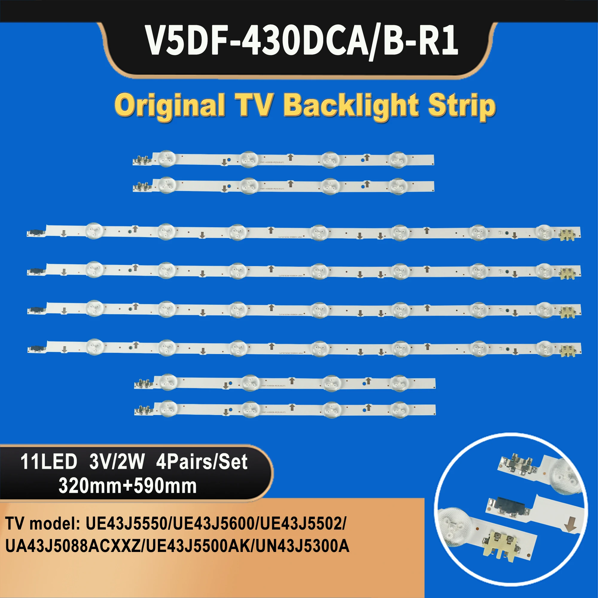 TV-026 Samsung-43H TV backlight strip for V5DF-430DCB-R1 UE43J5550/UE43J5600/UE43J5502/UA43J5088ACXXZ/ UE43J5500AK 4+7led