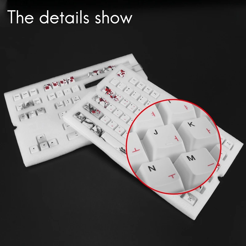110 Keys PBT Keycap Dye-Sublimation Plum Blossom Cherry Profile Key Cap DIY Mechanical Keyboard Keycap Set