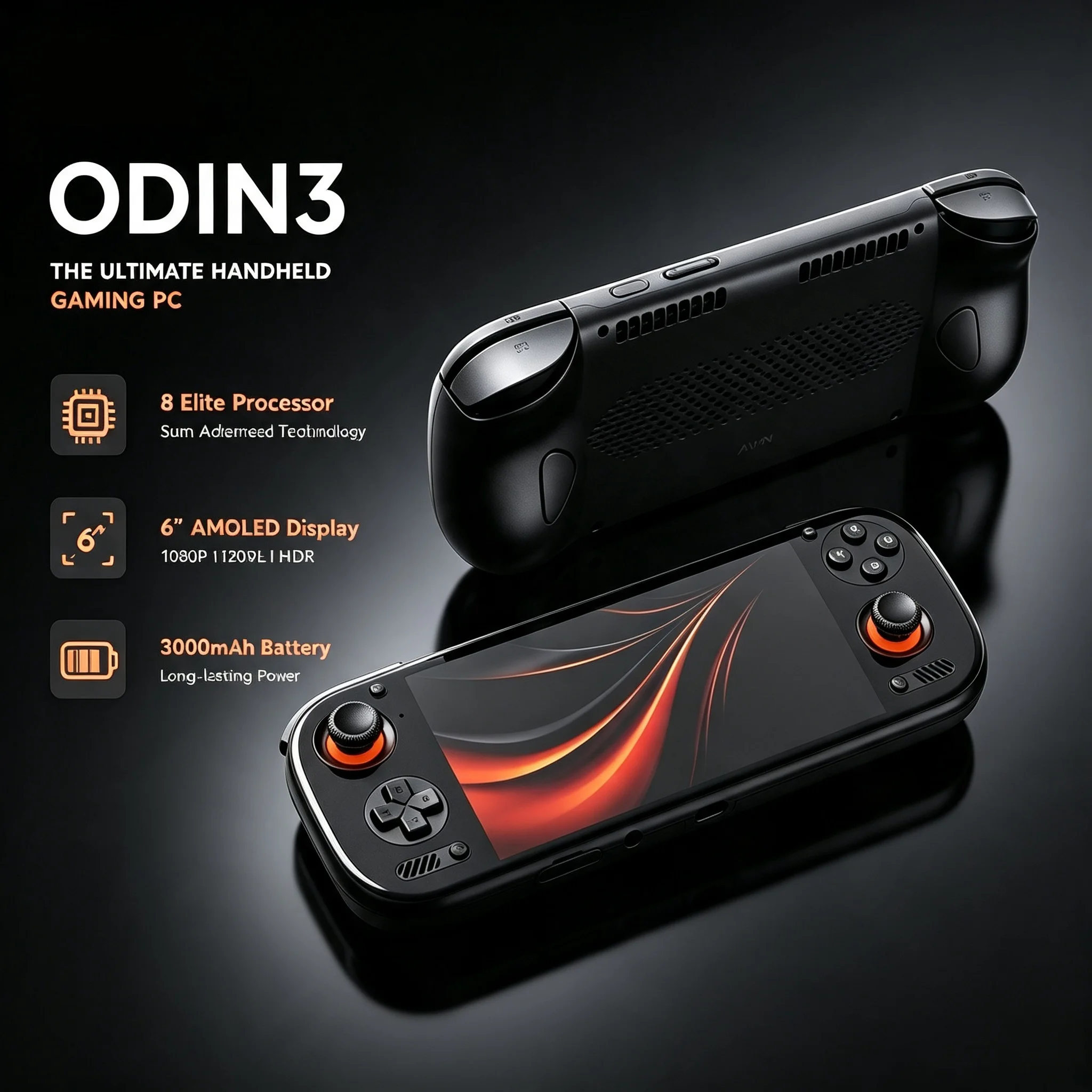 AYN ODIN3 Handheld Game Console Android 15 Wi-Fi 7+BT 6.0 6 Inch Curved Touch Screen Handheld Multimedia Game Player