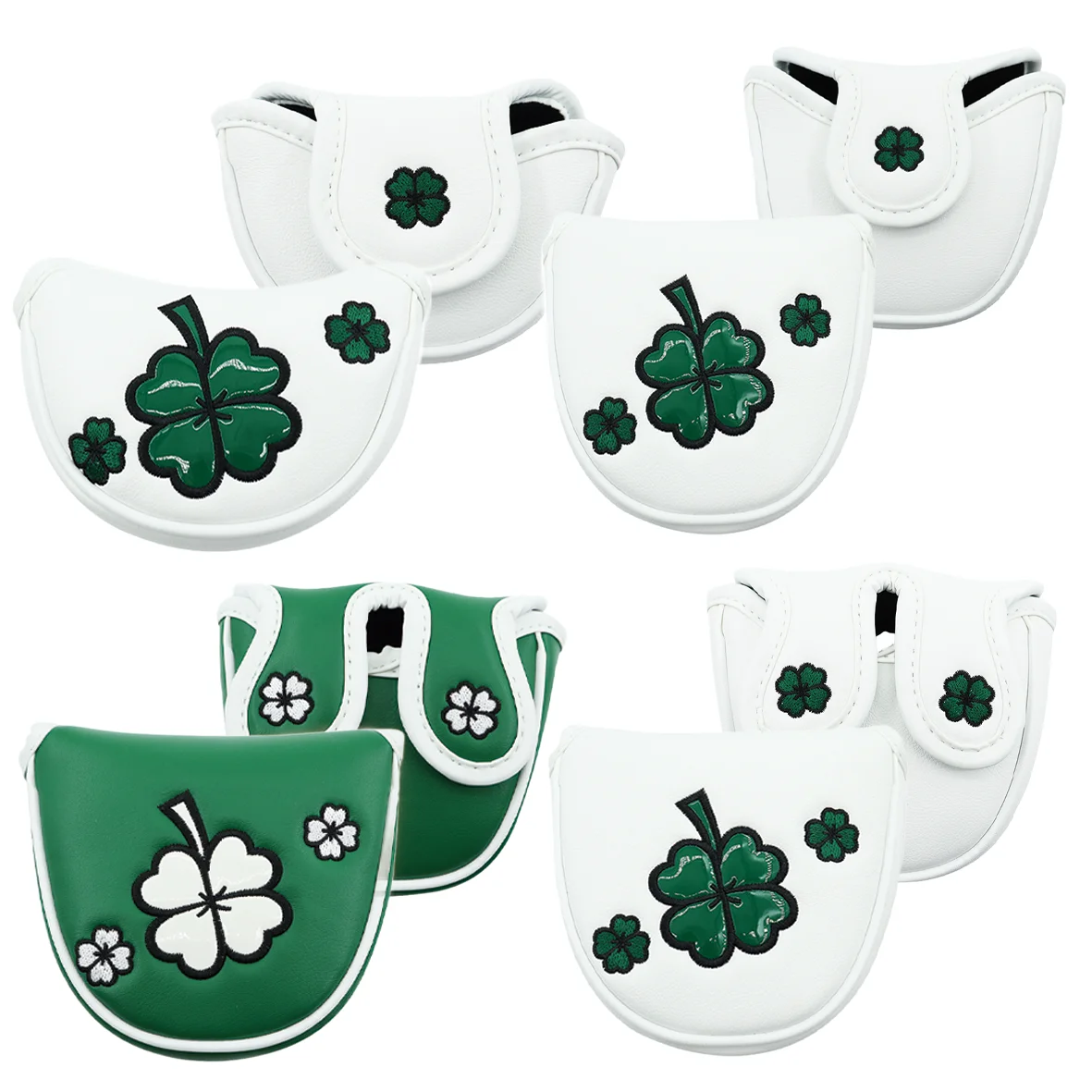 

1pc Putter Head Cover, 'Clover' pattern Golf Putter Covers, Protective Golf Club Covers and Mallet Putter Head Cover