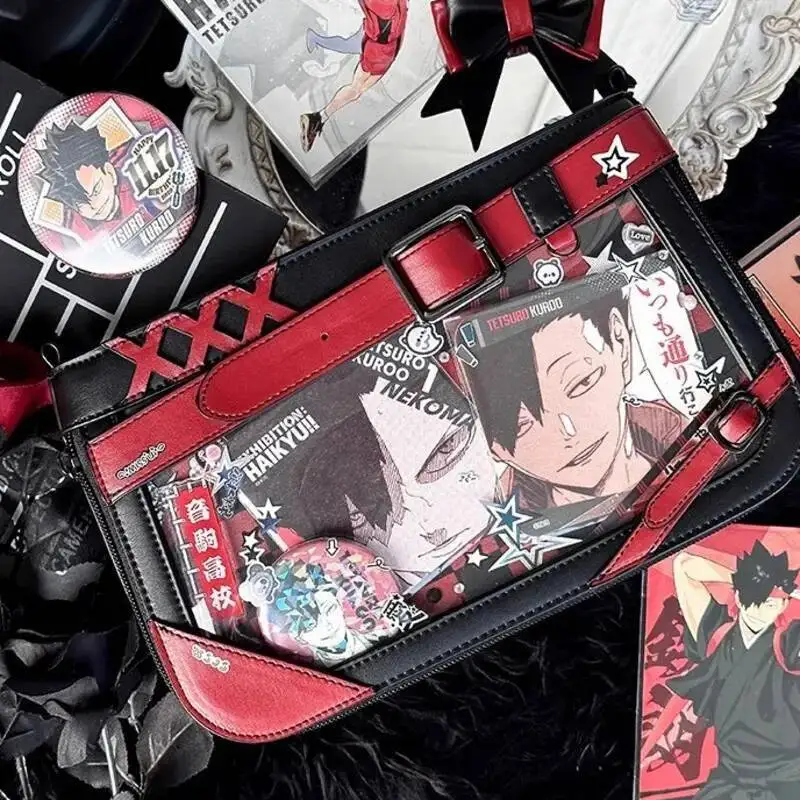 

2025 New Badge Display Japanese Itabags Transparent Kawaii Pain Shoulder Bags Belt Buckle Y2k Messenger Zipper Bags Girls Gifts