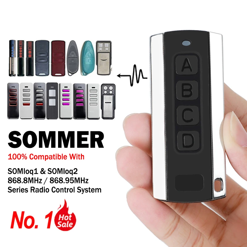

SOMMER Pearl Slider Vibe Twin Status 4018V000 4019V000 TX55-868-4 4031 4020 4026 TX03-868-4 Garage / Gate Remote Control 868MHz