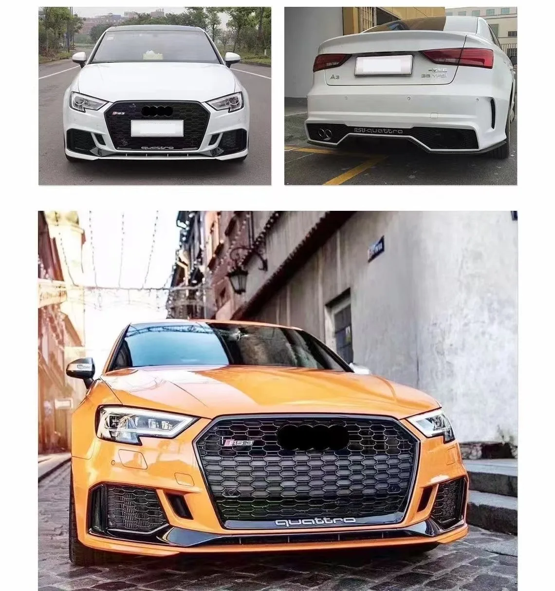 Car Conversion upgraded facelift bumper bodykit For Audi A3 8V 13-16 old change to new 17-19 RS3  Body Kits