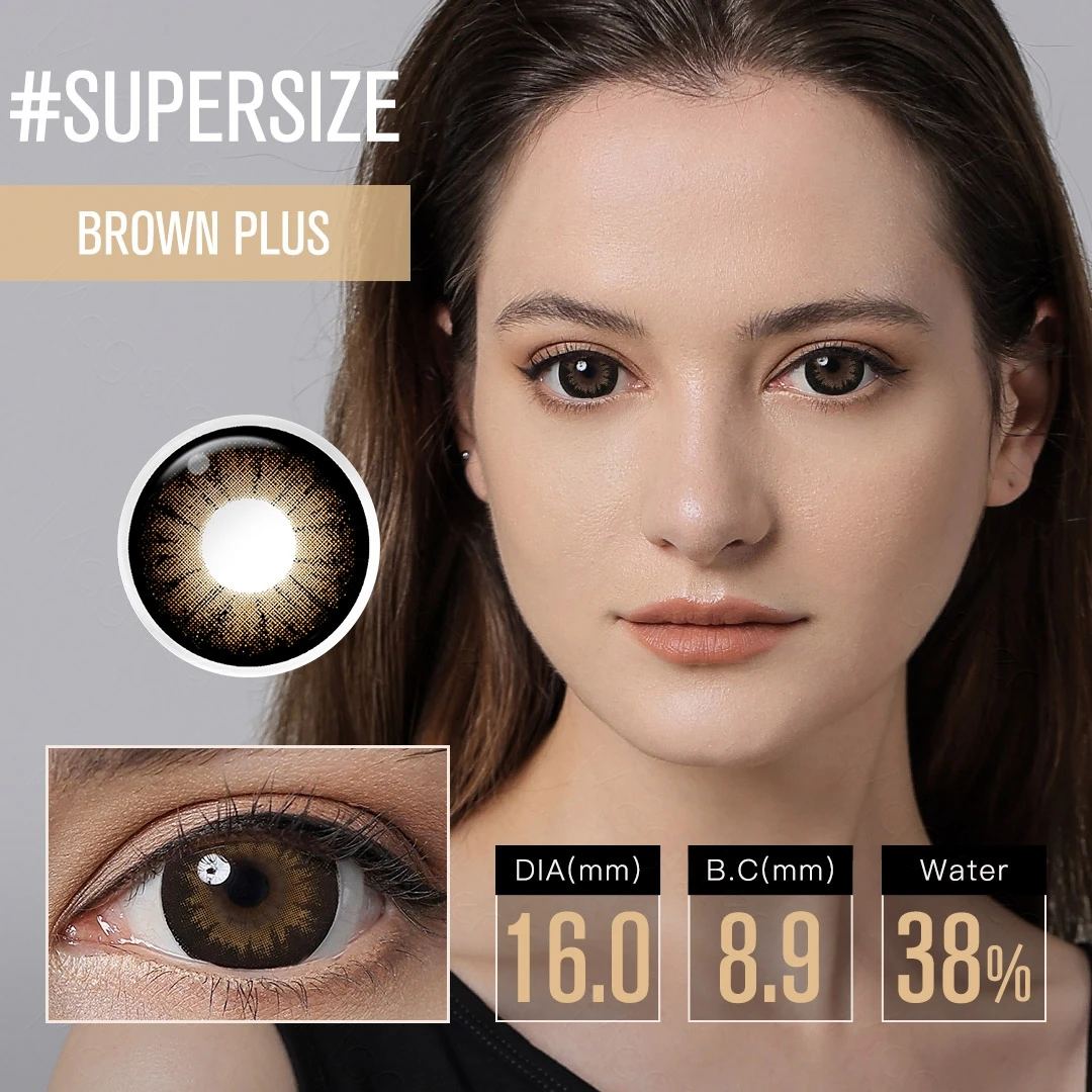 DIA 16.0 mm Big Eyes Color Contact Lenses Supersize Black Color Contact Lens for Eyes Beauty Cosmetic Brown Color yearly Lens