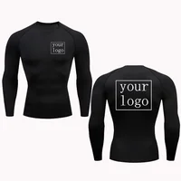 T-shirt de compression personnalisé pour hommes et femmes, haut à séchage rapide, logo imprimé, design original, entraînement de jogging, salle de sport, votre design, nouveau 2