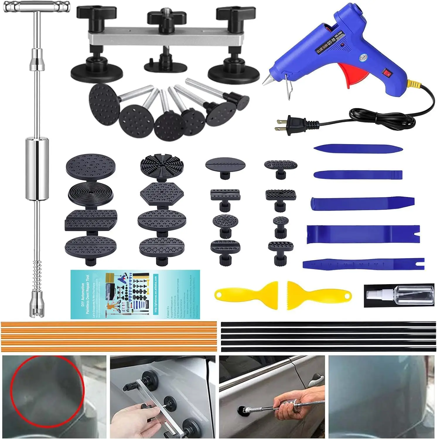 

Набор для удаления вмятин автомобиля, набор для ремонта вмятин без покраски для кузова автомобиля/кузова мотоцикла/холодильника, средство для удаления вмятин
