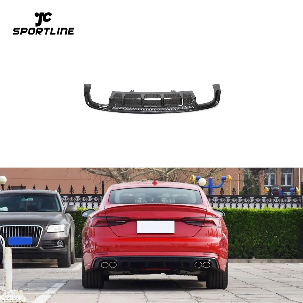 S5 Carbon Fiber Rear Diffuser For Audi A5 Quattro S Line S5 Sportback 2D 4-Door 2017-2019