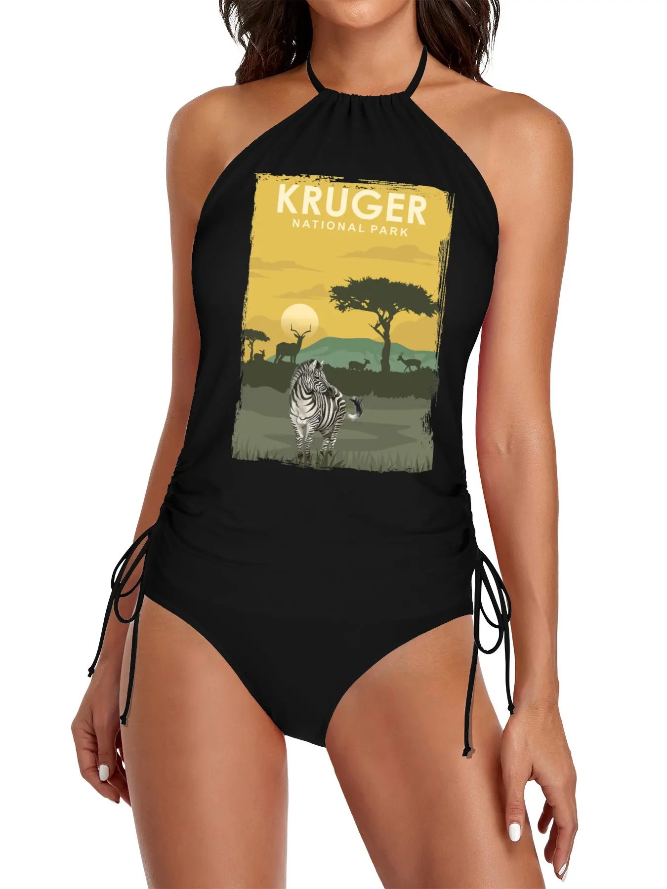

Kruger National Park Travel Poster South Africa Split Swimsuit Set Summer set woman Women's summer suits