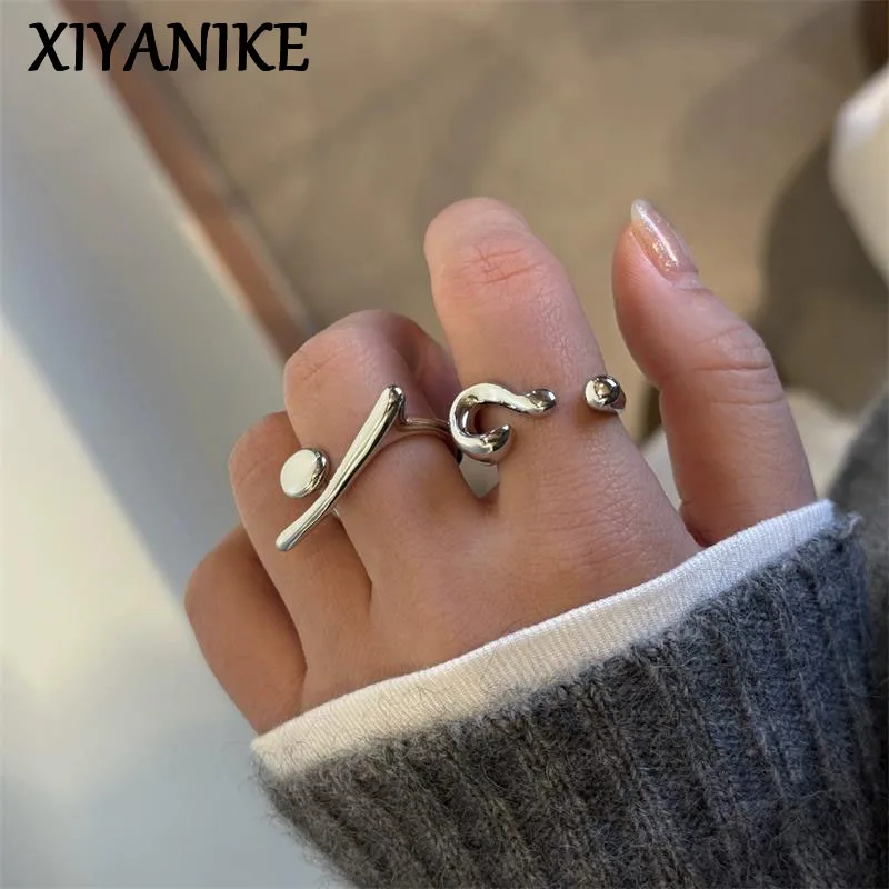 XIYANIKE Creative Alien Adjustable Open Rings For Women Fashion New Jewelry Lovers Gift Party Daily кольцо женское