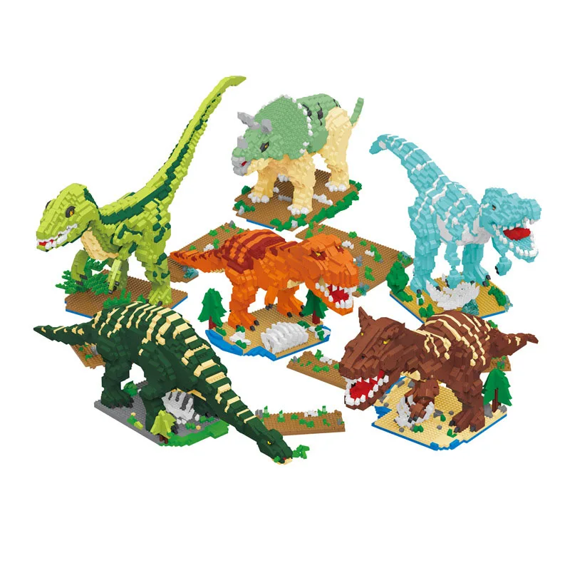 

Movie Jurassic Dinosaur World Nanobrick Tyrannosaurus Rex Carnotaurus Micro Diamond Block Velociraptor Toy Baryonyx Build Bricks