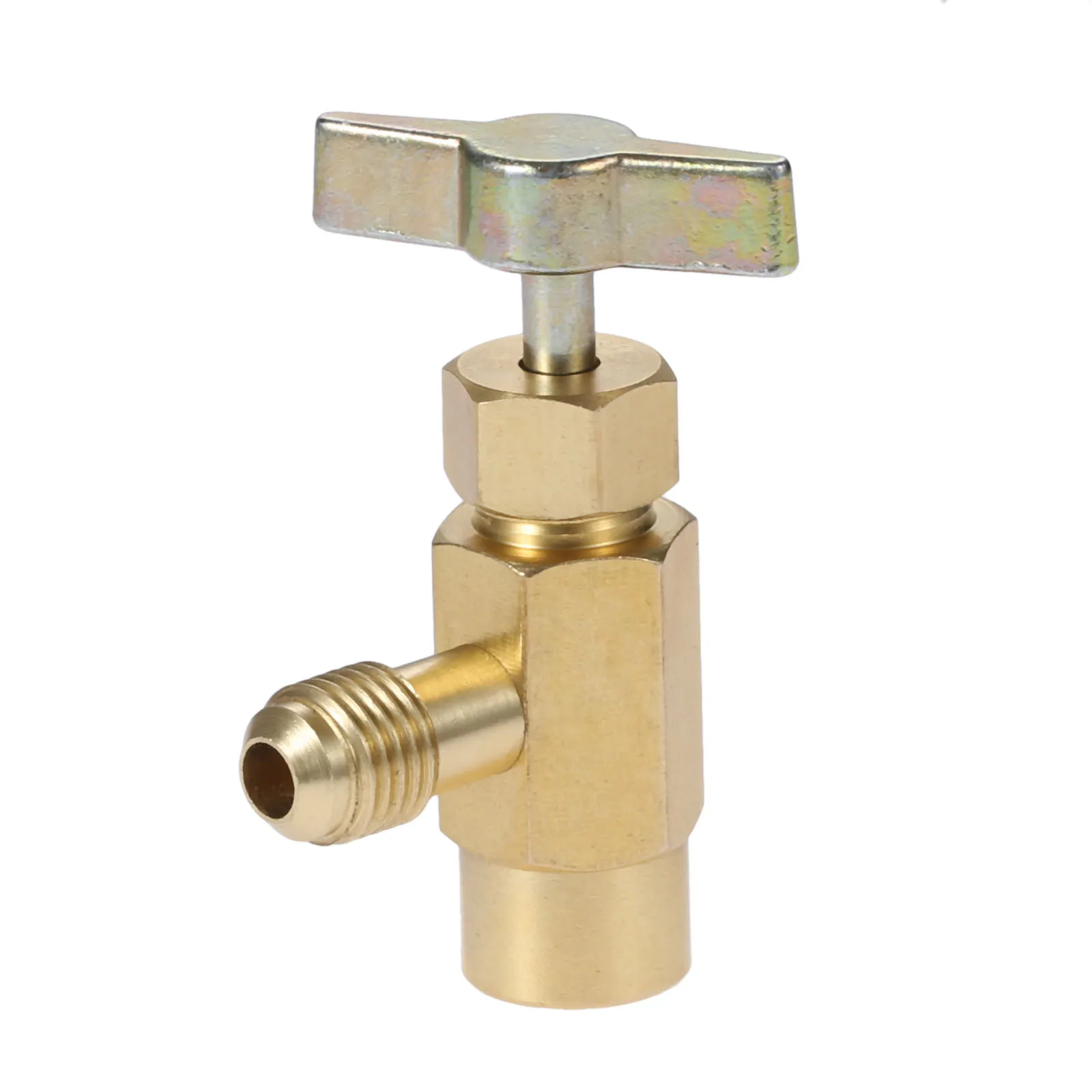 1Pc Brass R12 R22 R134a Can Taper Dispenser For Self-Sealing AC Refrigerant Bottle Opener Valve Thread 7/16\