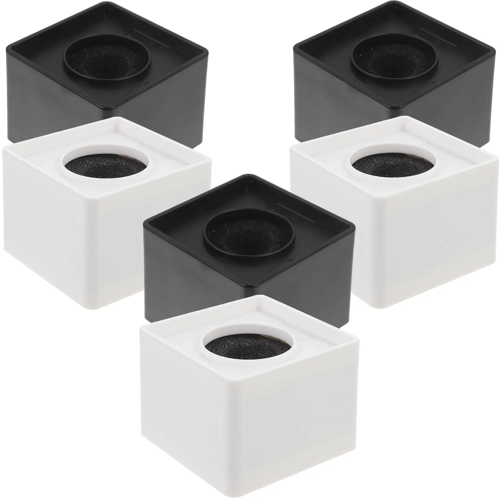 

6 Pcs Logo Cube Cover Black White ABS Material Square Corner DJ Diy Mic Logo Cube Equipment Interview Conference