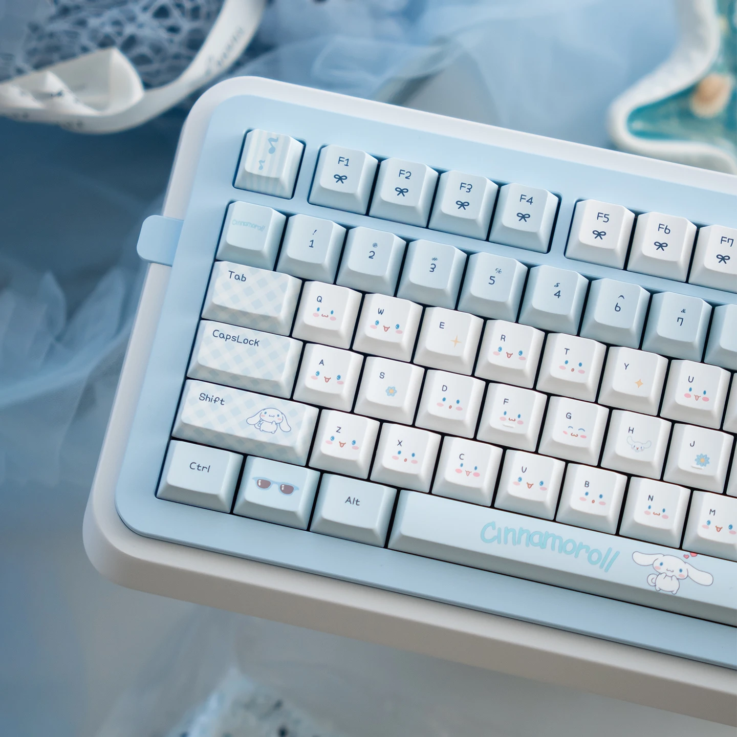 

Blue Cute PBT keycaps 152 keys Large Set Dye-Sub Cherry Profile keycaps For MX Mechanical keyboard Girl keyboard keycaps