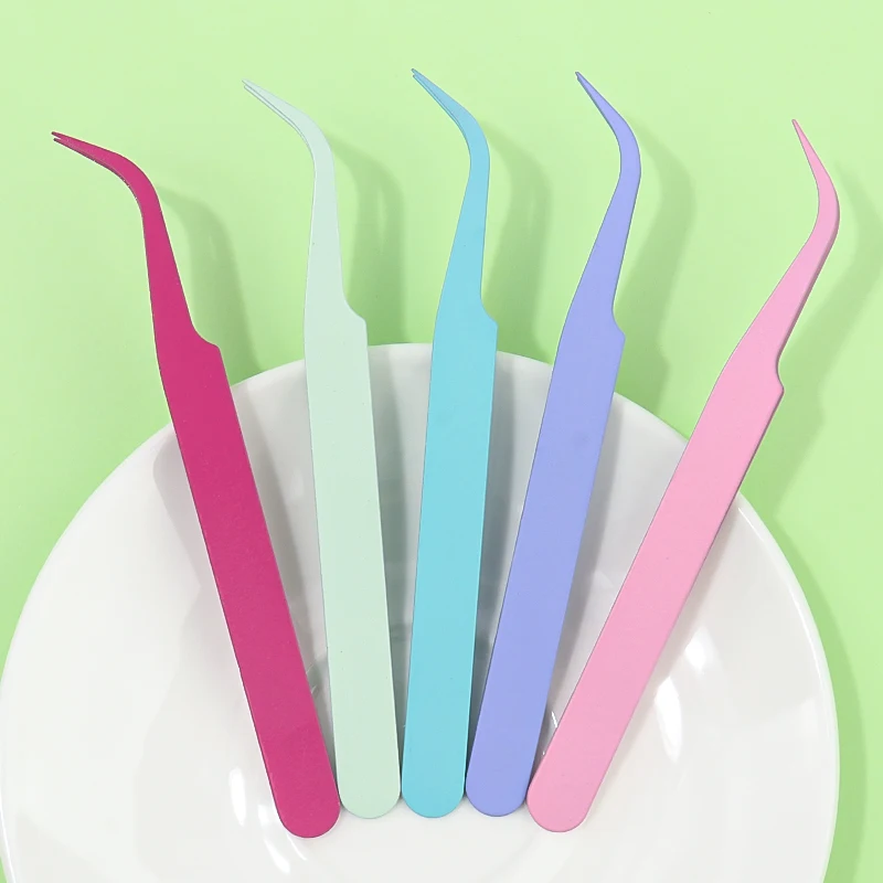 Pinzas para extensión de pestañas, Clip para cejas, suministros tecnológicos para pestañas, pinzas para depilación, herramienta de injerto de pestañas postizas de acero inoxidable