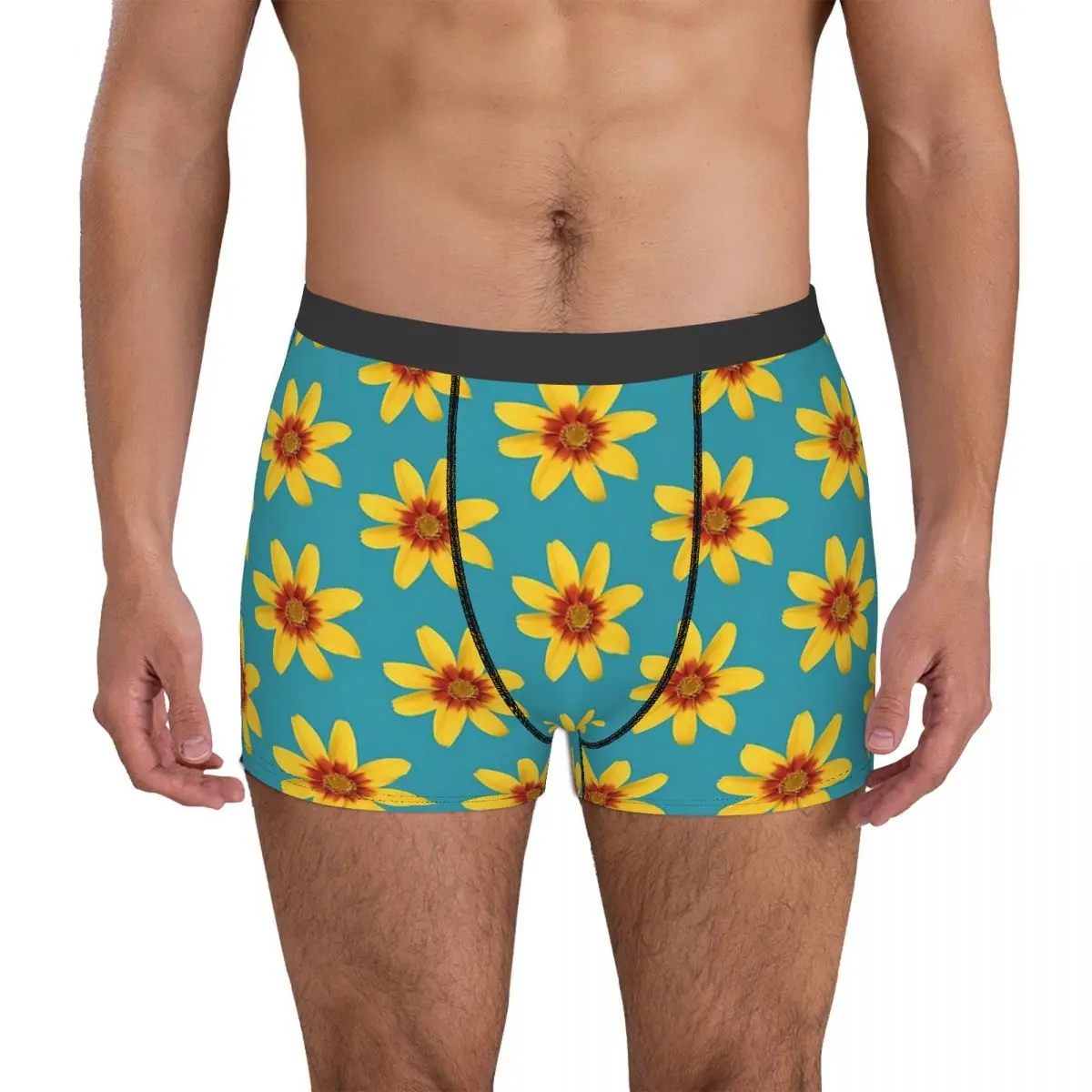 Addis Amet Flowers Ethiopian Cross Art Underpants Cotton Panties Men's Underwear Ventilate Shorts Boxer Briefs