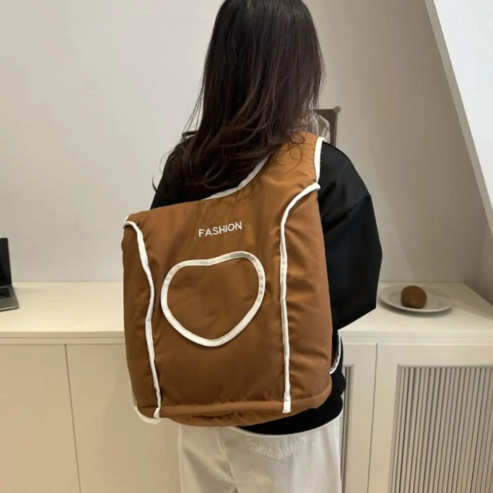 رسالة التطريز الحب سترة على ظهره بلون سعة كبيرة الطلاب حقيبة مدرسية النايلون حقيبة سفر حقيبة كتف في الهواء الطلق