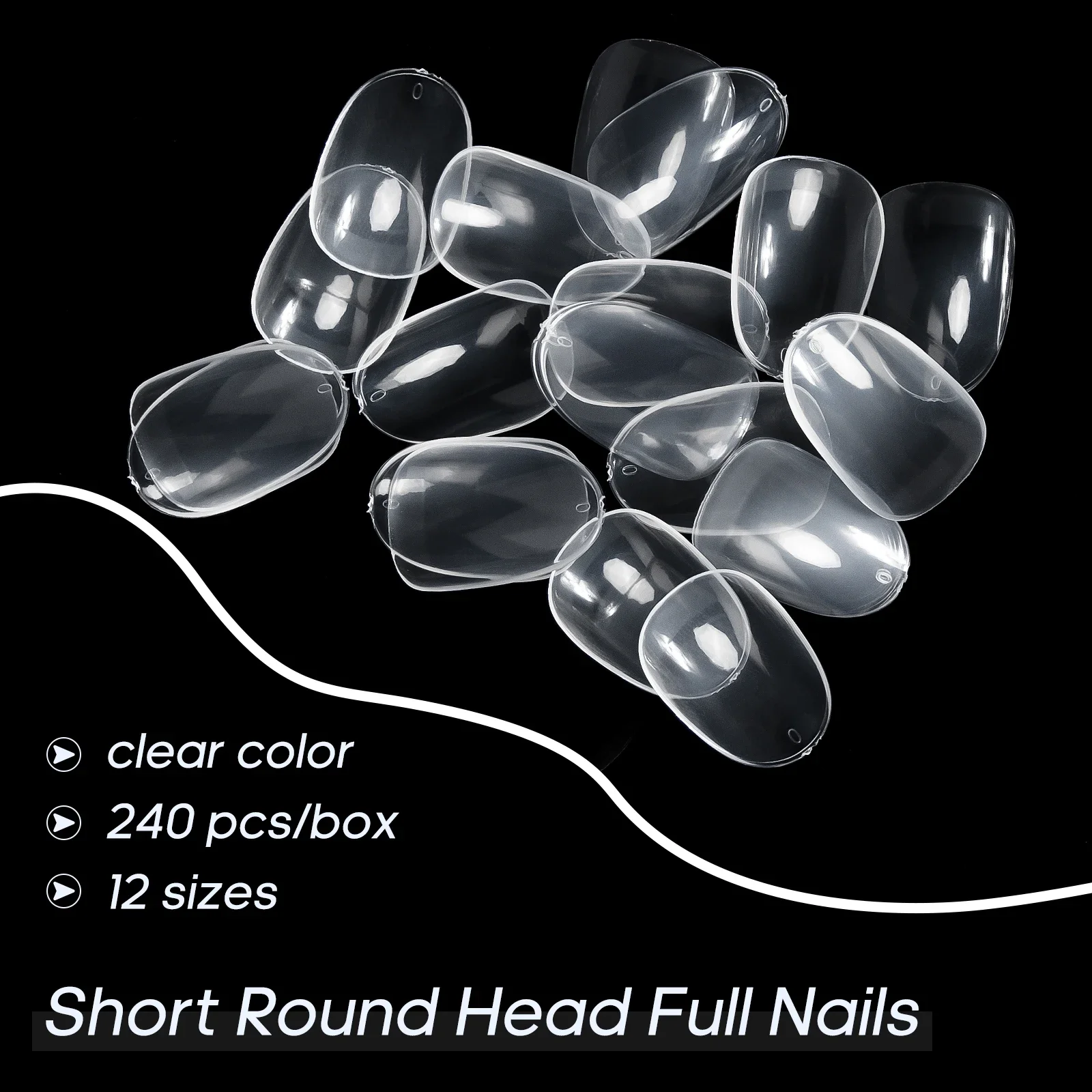 짧은 타원형 인조 손톱 팁-240개 짧은 소프트 젤 풀 커버 아몬드 모양 손톱 팁 라운드 소프트 젤 손톱 팁
