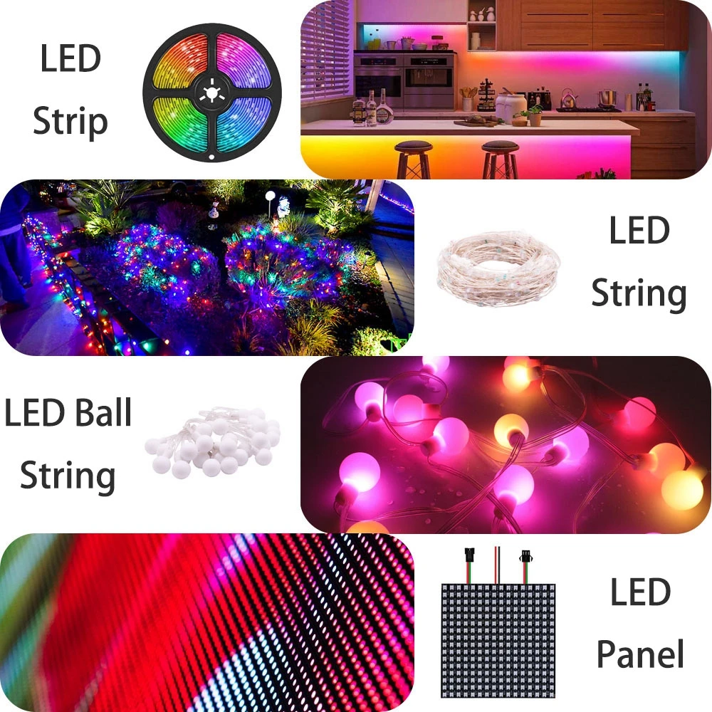 MINI TTL Signal LED Amplifier Repeater for WS2812B WS2811 SK6812 3Pin Addressable RGBIC LED Strip String Module 1 TO 4/8 DC5-24V