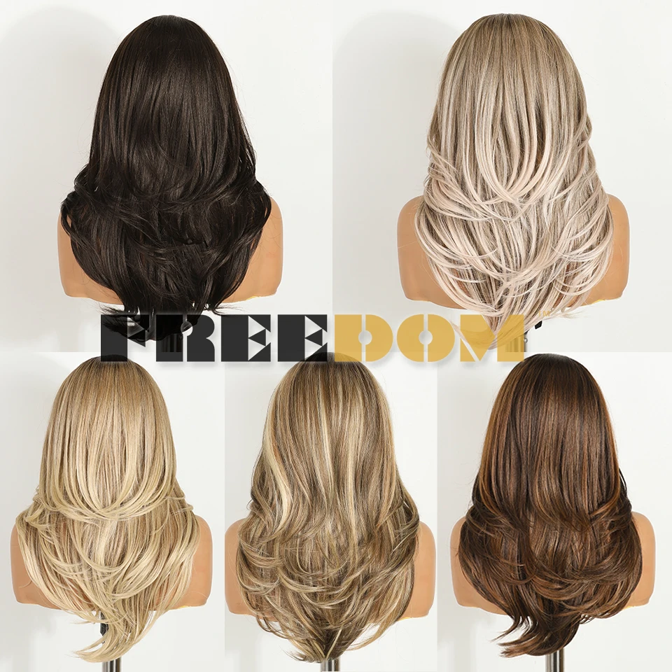 Liberdade perucas dianteiras de renda sintética para mulheres negras 20 "ombre loira ondulada 6x4 pré arrancadas pré corte usar e ir perucas de renda sem cola