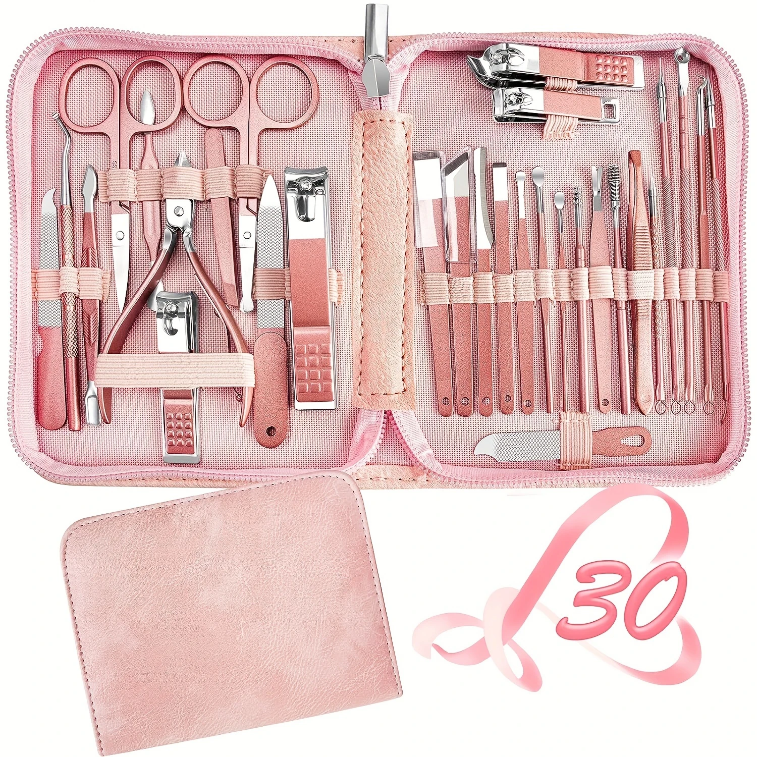 Nail Clippers Manicure Tool Set, With Portable Travel Case, Cuticle Nippers And Cutter Kit,  Nail Clippers Pedicure Kit