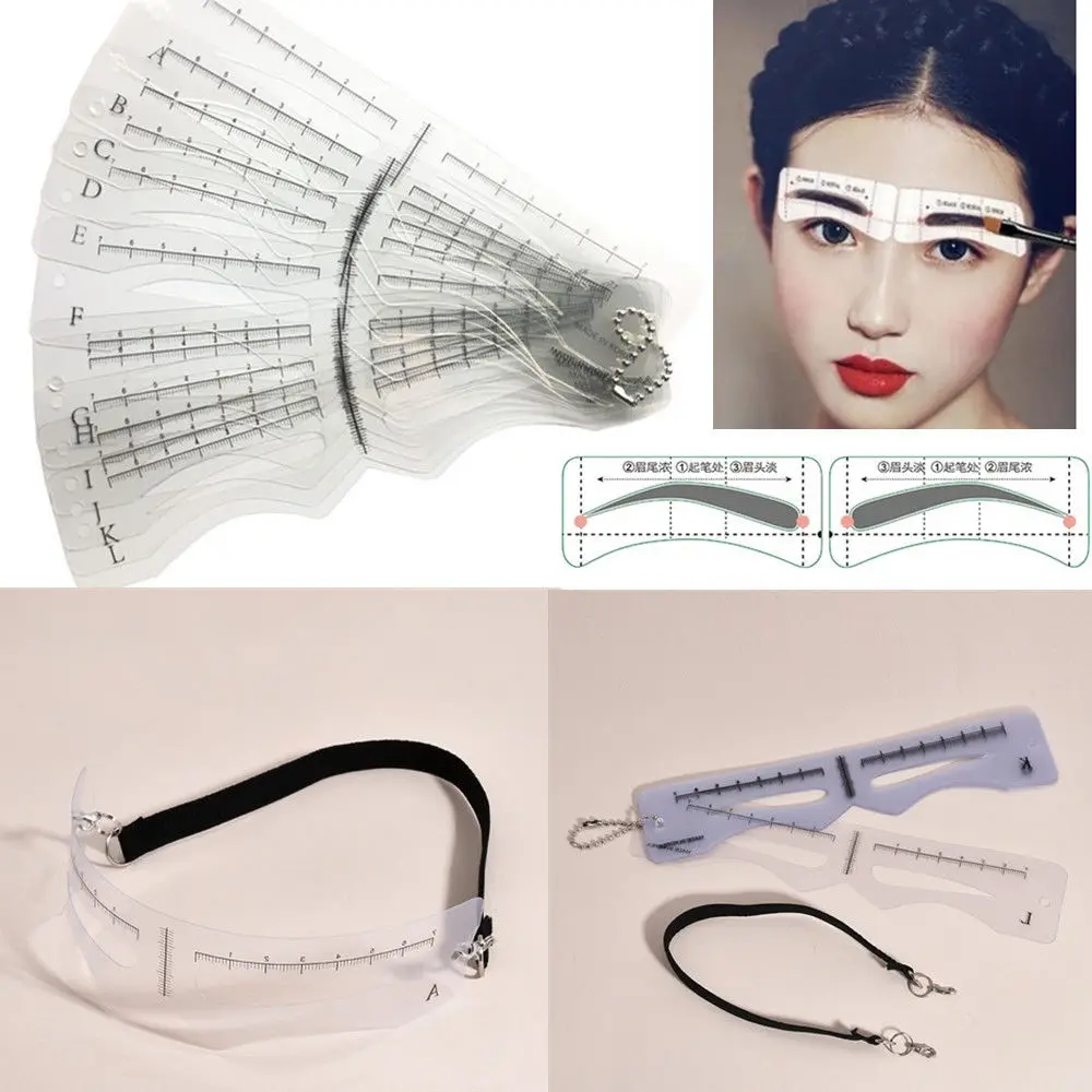 12 stuks nieuwe DIY schoonheid wenkbrauw sjabloon make-up tool wenkbrauw stencils kaart oogverzorging