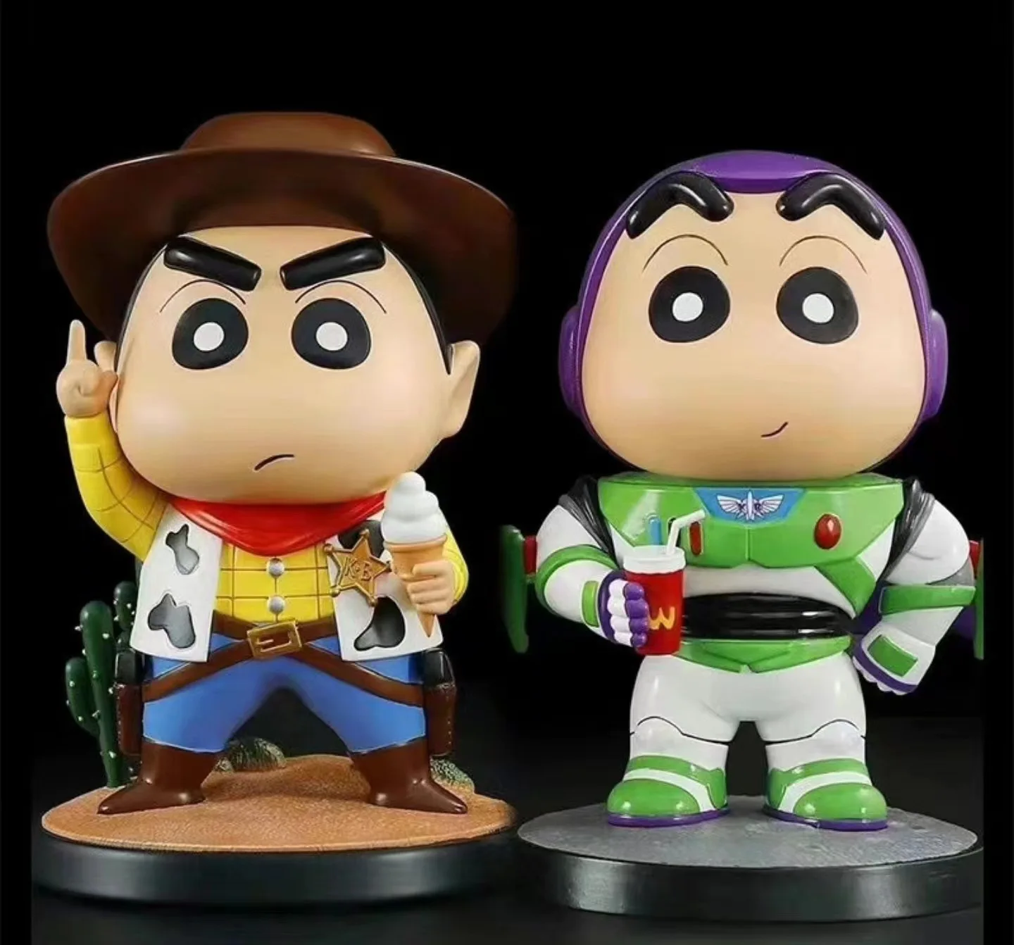 

Crayon Shin-chan as Toys Story Woody Buzz Lightyear Anime Action Figure Toys 17CM